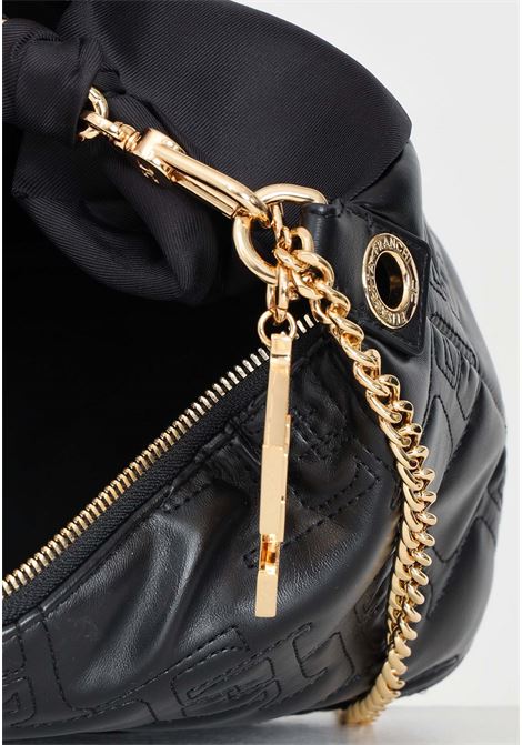 Black hobo women's bag with allover logo detail sewn with scarf ELISABETTA FRANCHI | BS06A41E2110